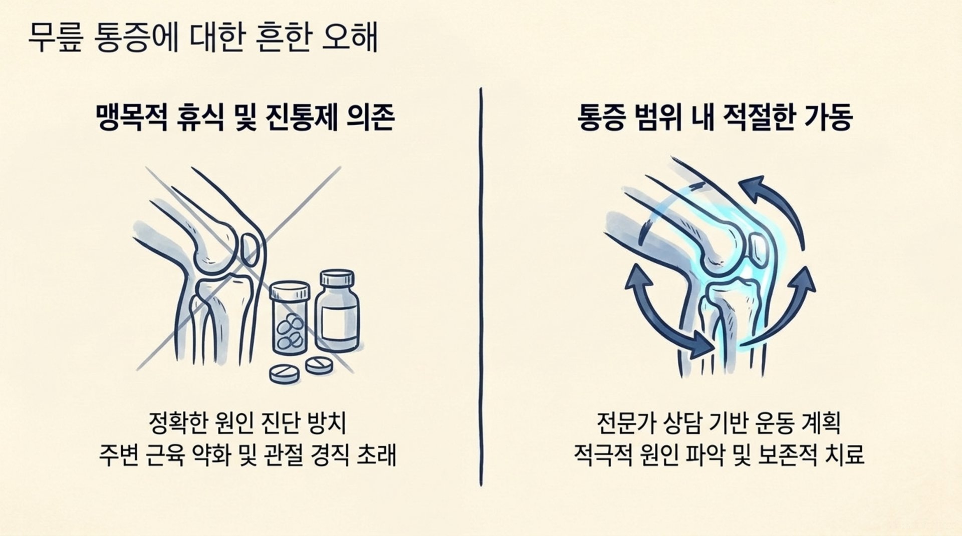 남가좌동 한의원 무릎 통증에 대한 흔한 오해 안내 이미지