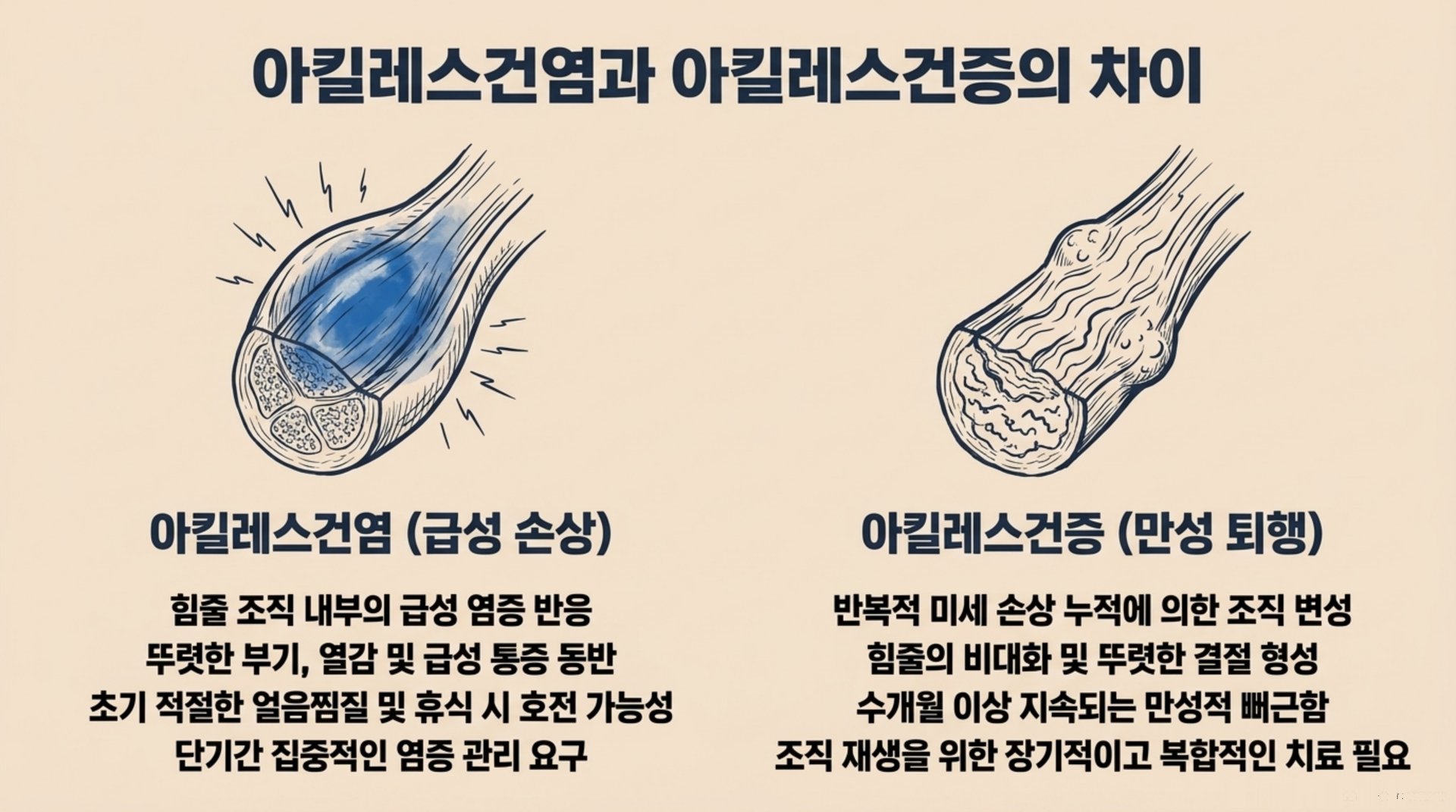 남가좌동 한의원 아킬레스건염과 아킬레스건증의 차이 안내 이미지