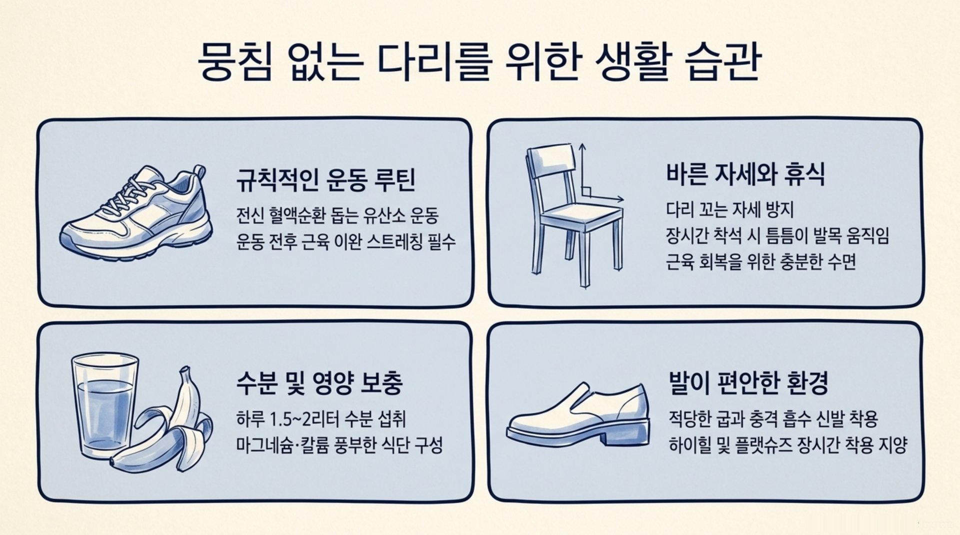 북가좌동 한의원 뭉침 없는 다리를 위한 생활 습관 안내 이미지