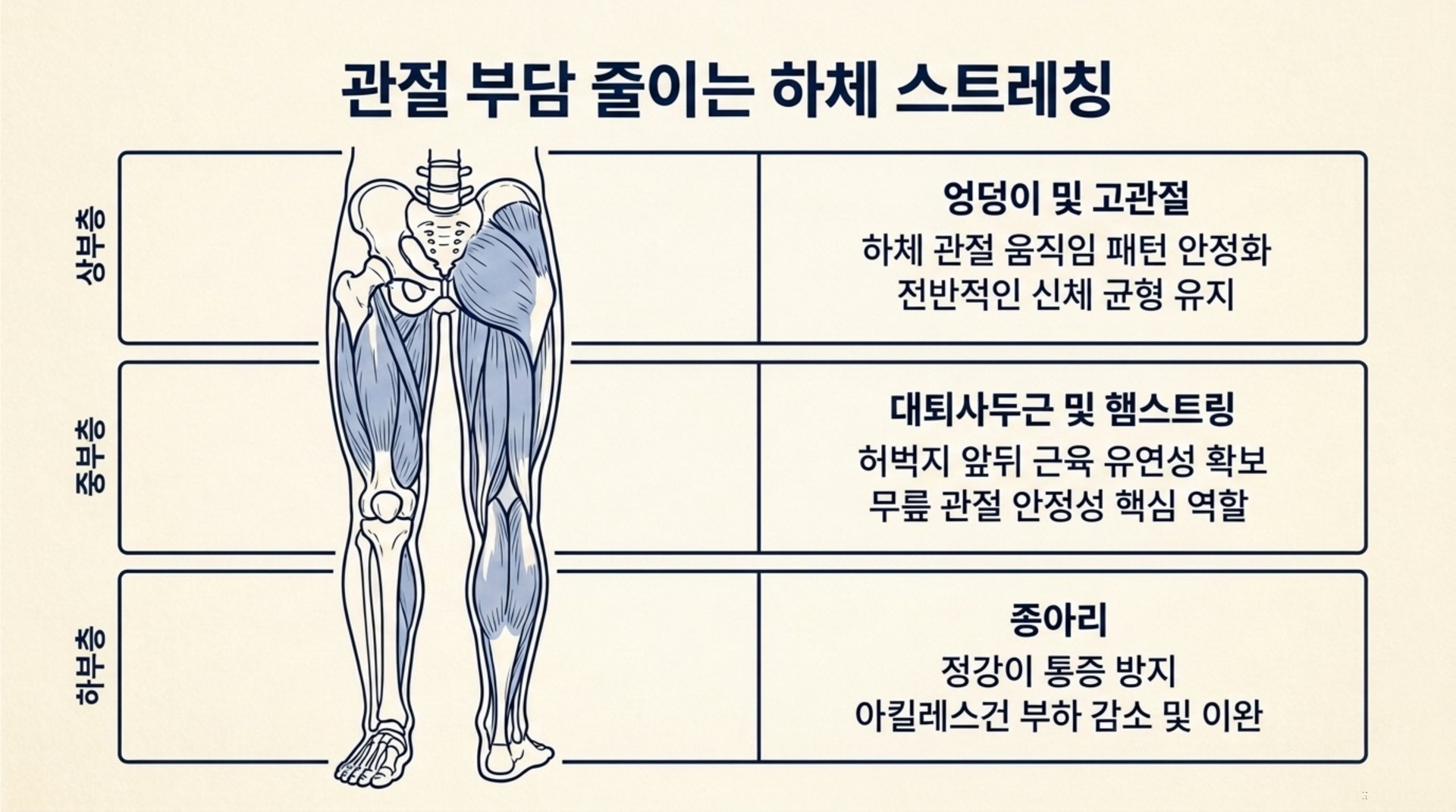서대문구 한의원 관절 부담 줄이는 하체 스트레칭 안내 이미지