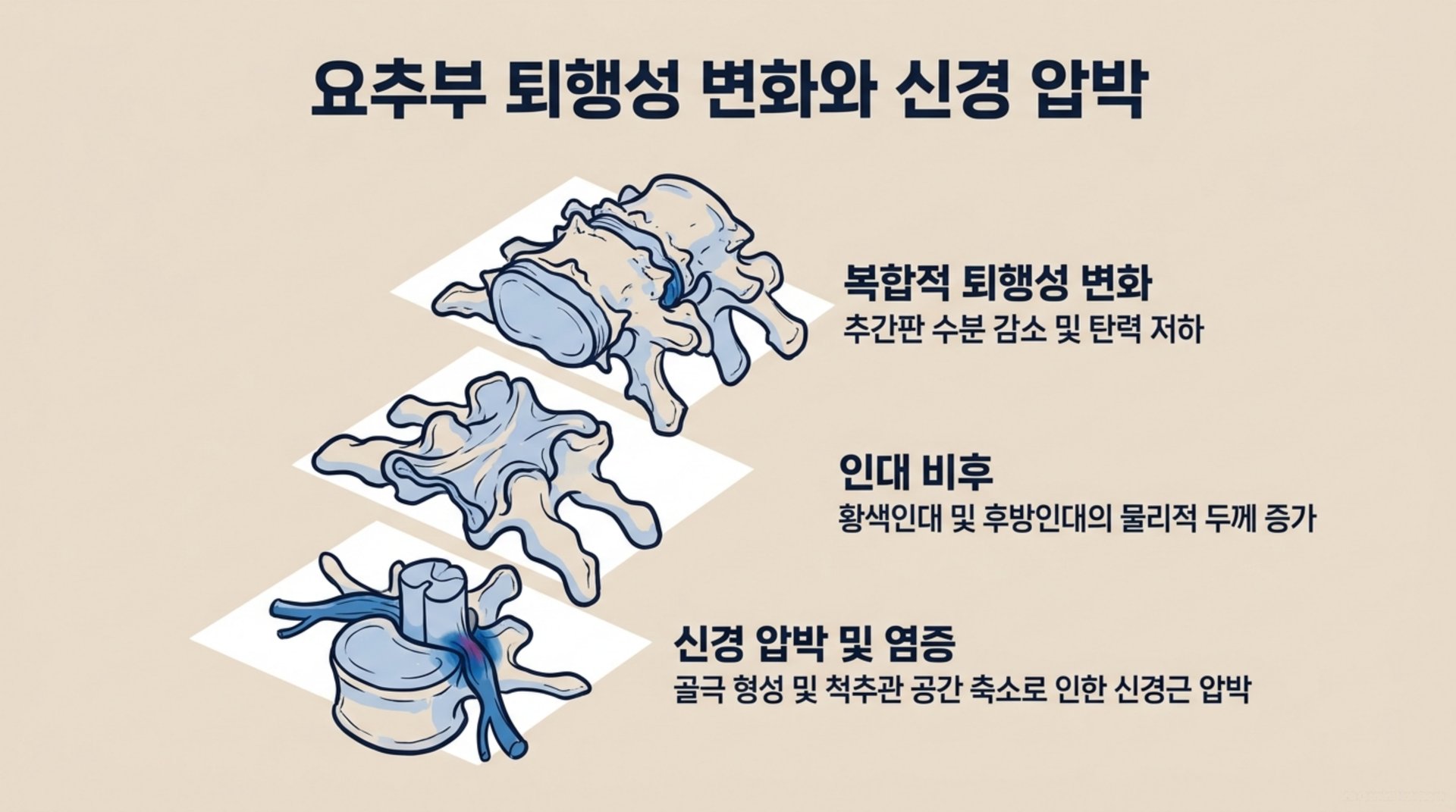 북가좌동 한의원 요추부 퇴행성 변화와 신경 압박 안내 이미지