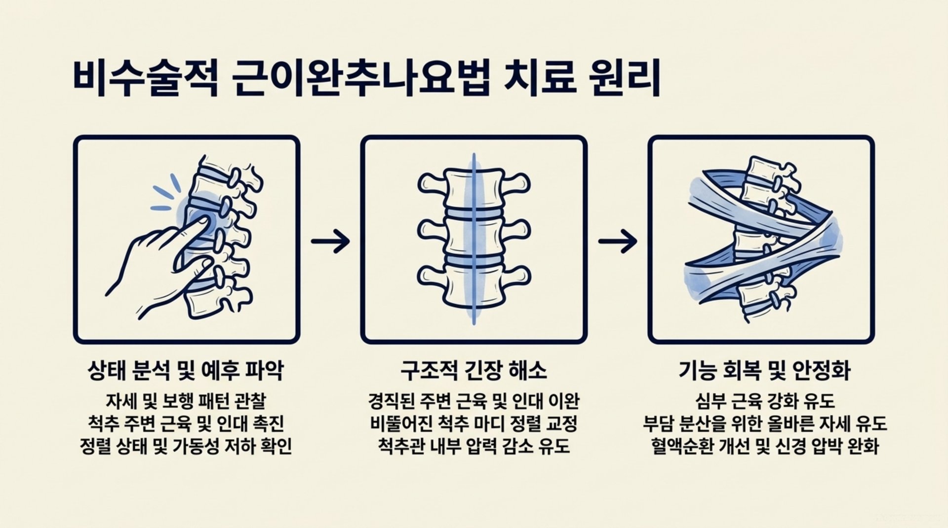서대문구 한의원 비수술적 근이완추나요법 치료 원리 안내 이미지
