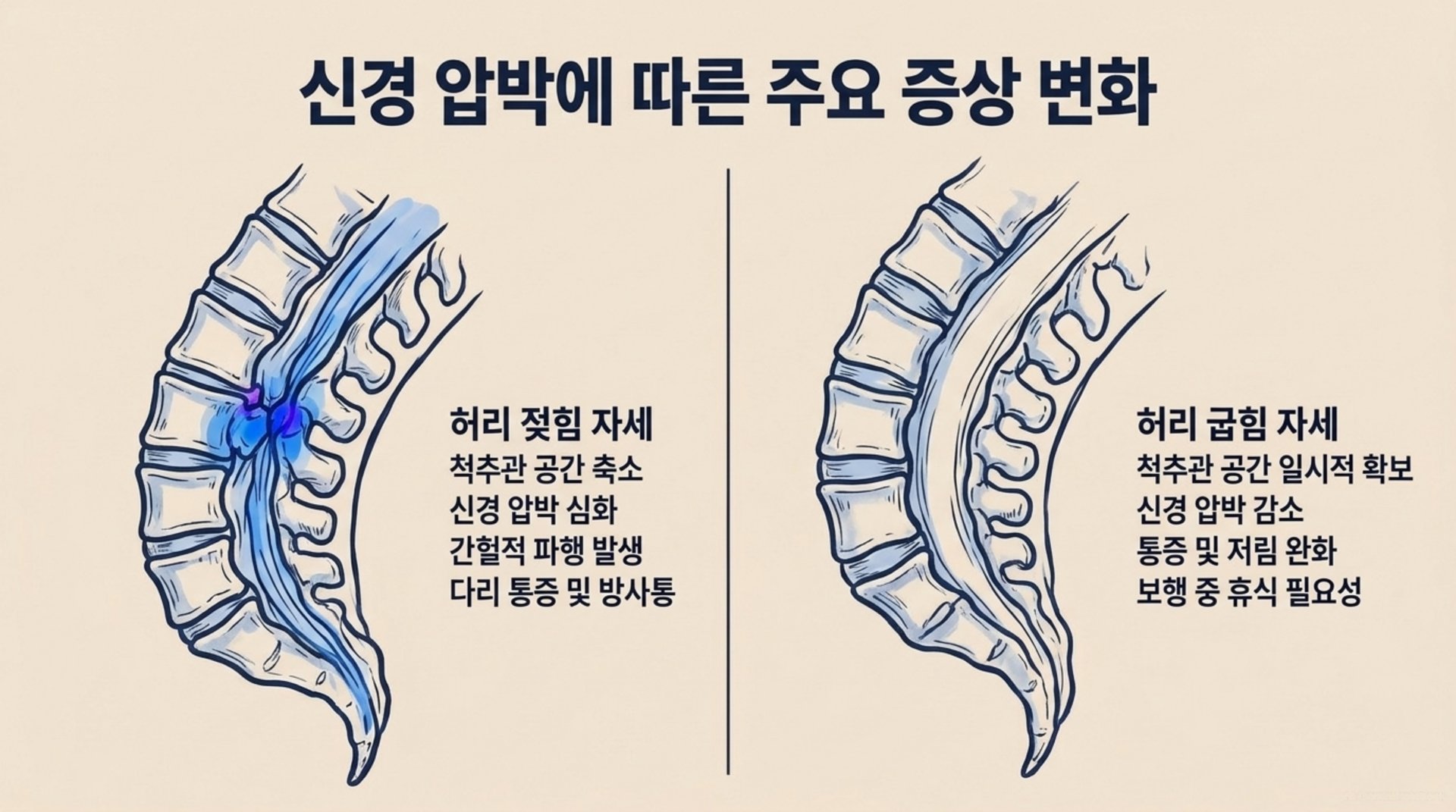 서대문구 한의원 신경 압박에 따른 주요 증상 변화 안내 이미지
