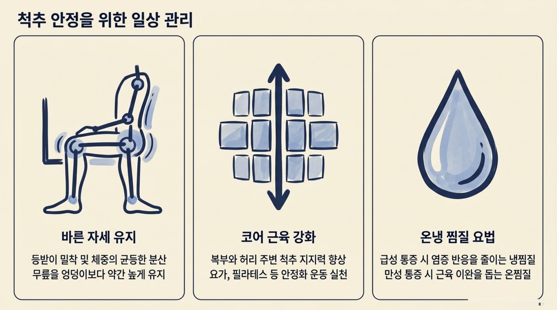 서대문구 한의원 척추 안정을 위한 일상 관리 안내 이미지