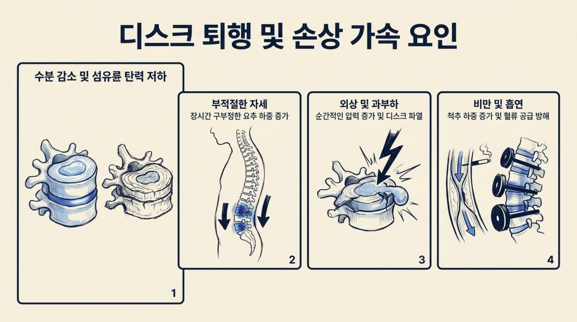 남가좌동 한의원 디스크 퇴행 및 손상 가속 요인 안내 이미지