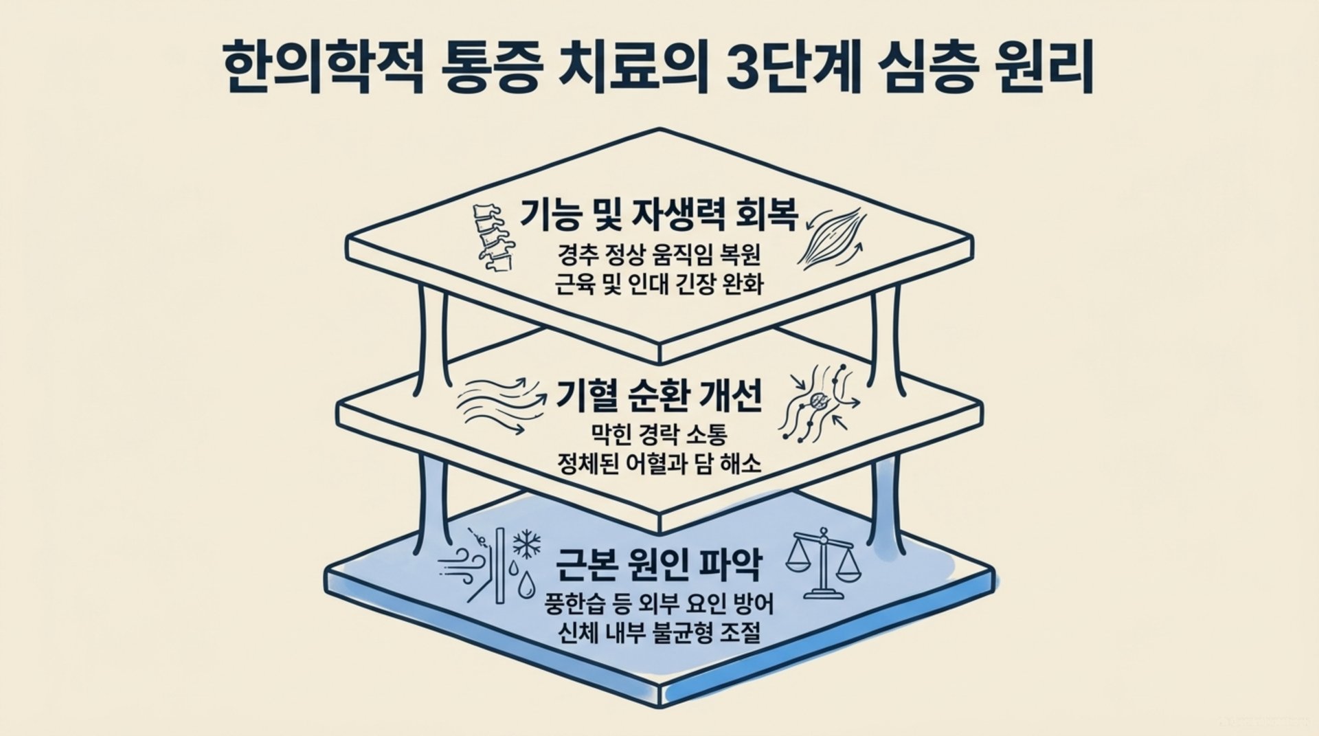 남가좌동 한의원 한의학적 통증 치료의 3단계 심층 원리 안내 이미지