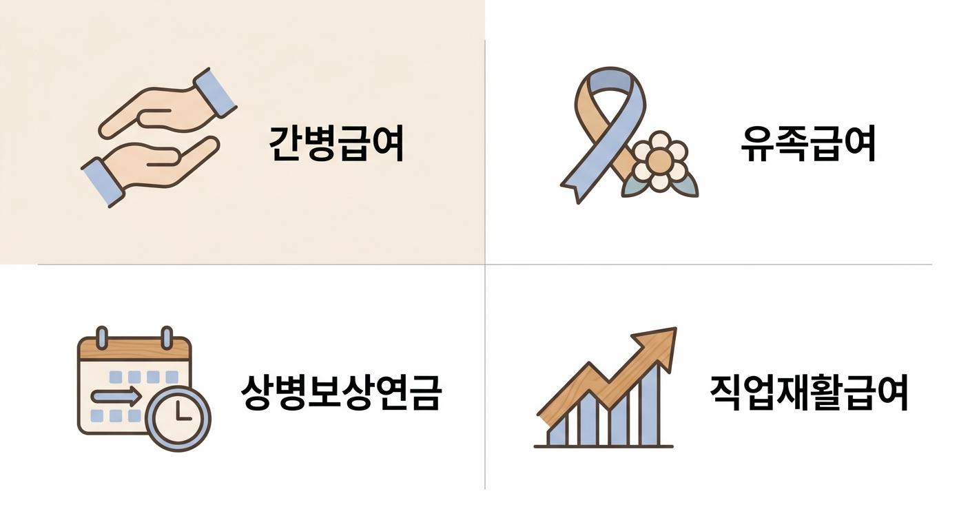 산재보험의 간병, 유족, 상병, 직업재활 급여 종류, 가좌역장해급여한의원 | 간병급여 · 유족급여 · 상병보상연금 · 직업재활급여