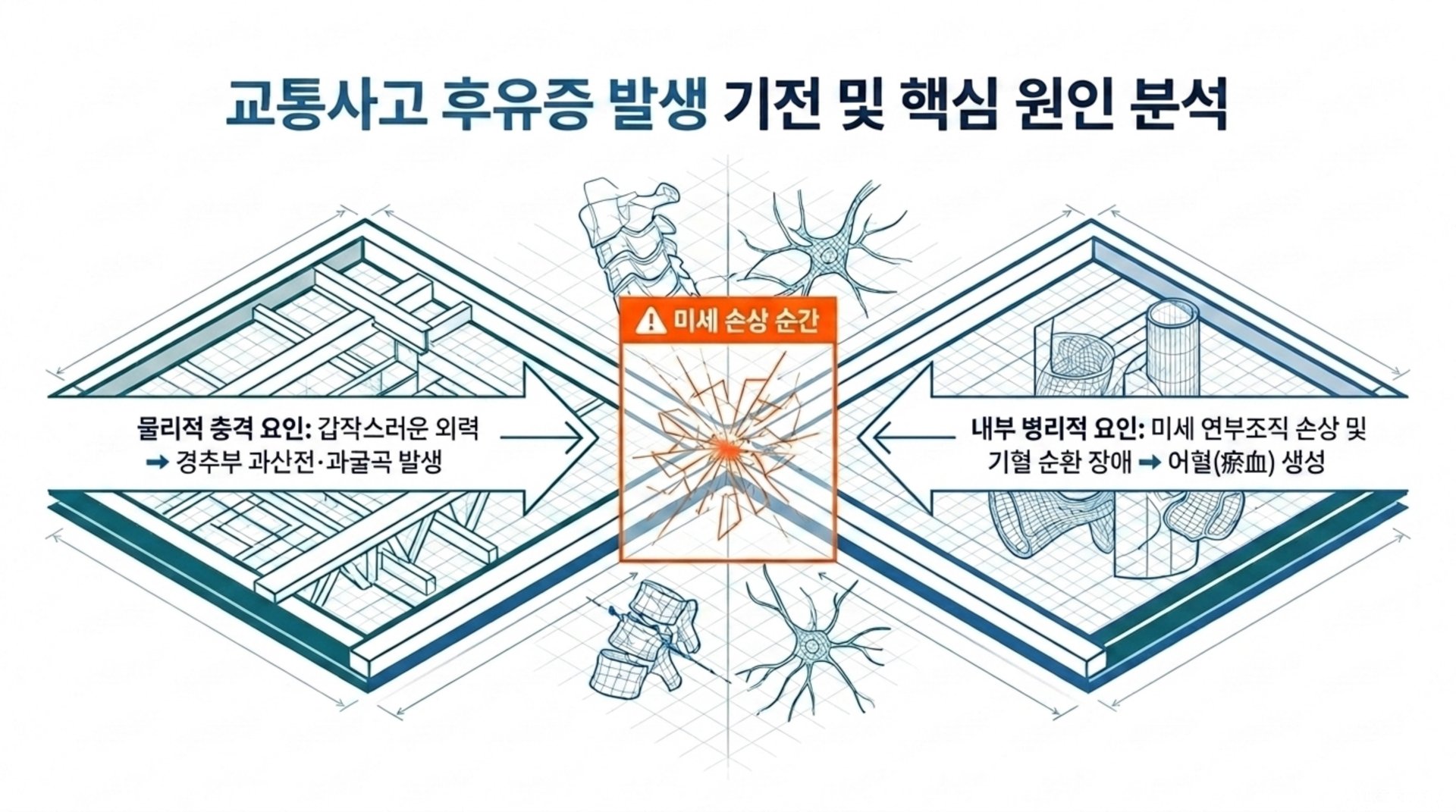 북가좌동 한의원 교통사고 후유증 발생 기전 및 핵심 원인 분석 안내 이미지
