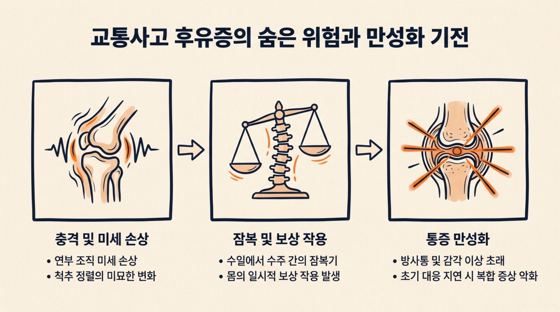북가좌동 한의원 교통사고 후유증의 숨은 위험과 만성화 기전 안내 이미지