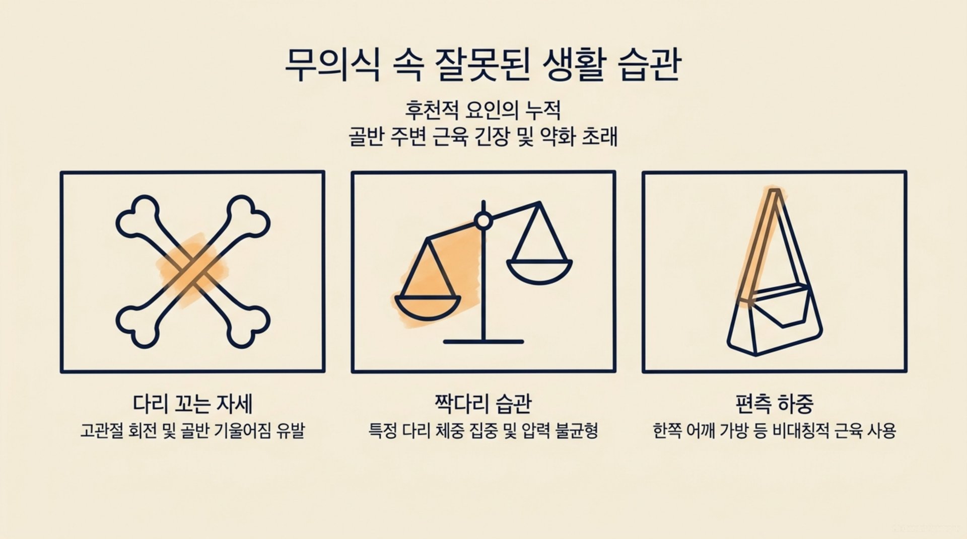 북가좌동 한의원 무의식 속 잘못된 생활 습관 안내 이미지