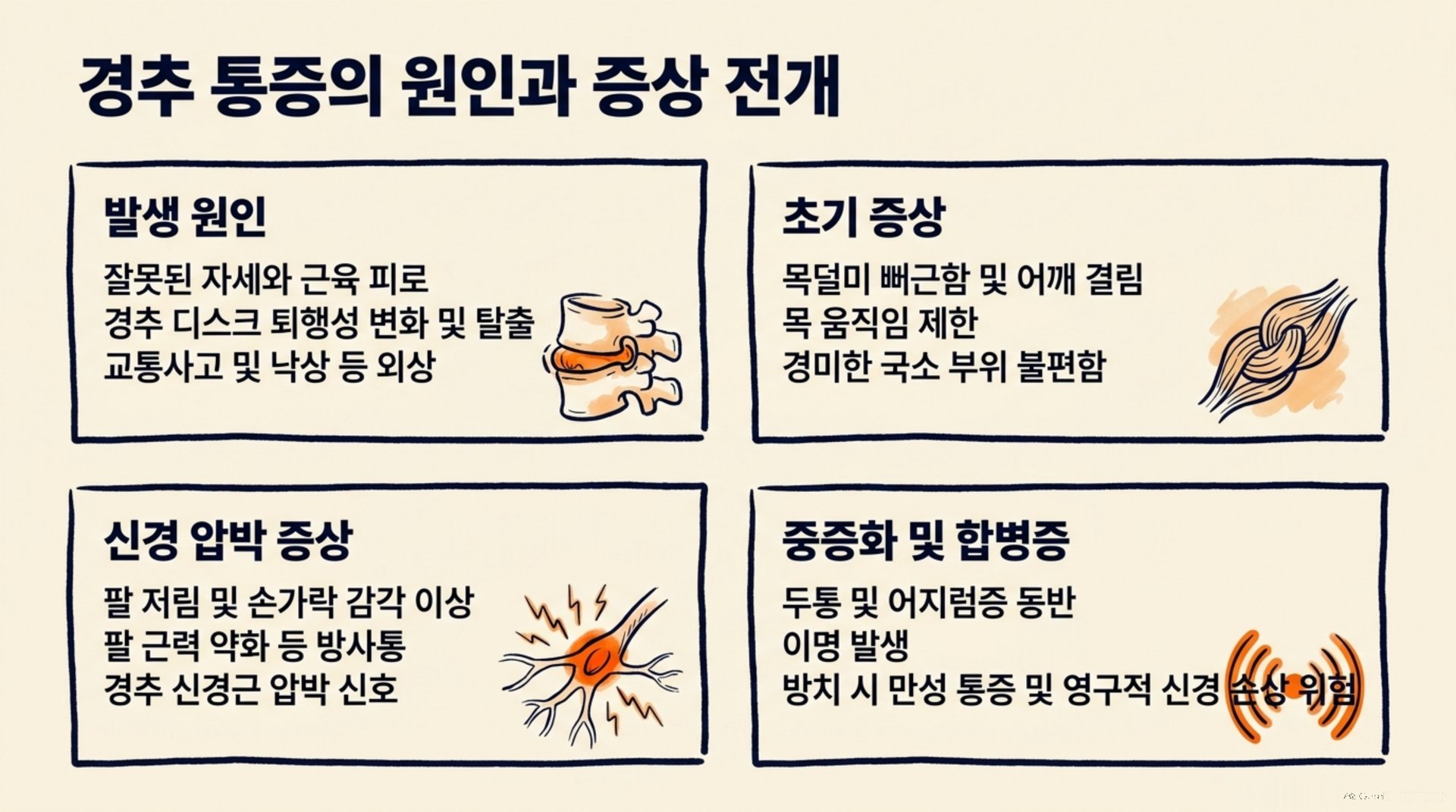 북가좌동 한의원 경추 통증의 원인과 증상 전개 안내 이미지