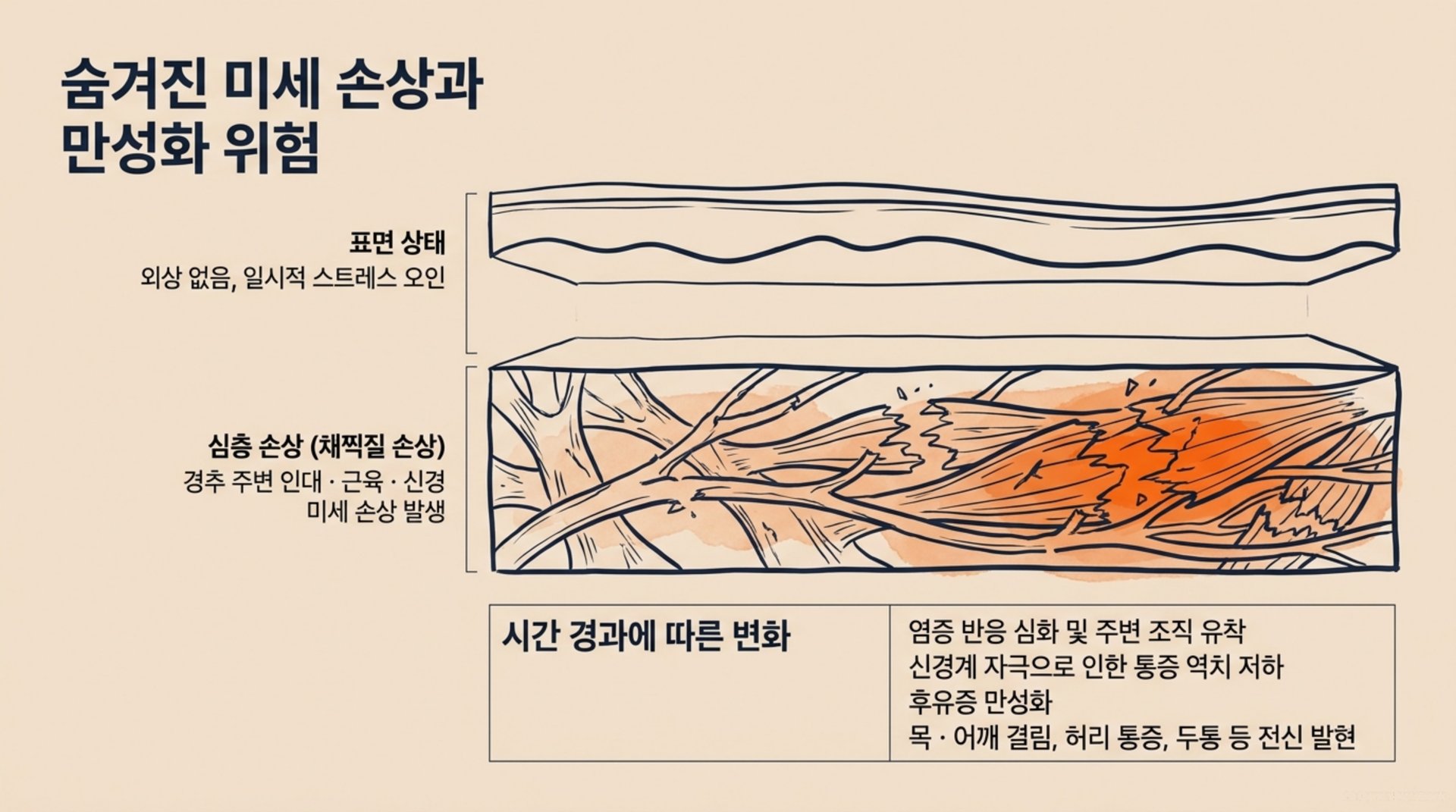 북가좌동 한의원 숨겨진 미세 손상과 만성화 위험 안내 이미지