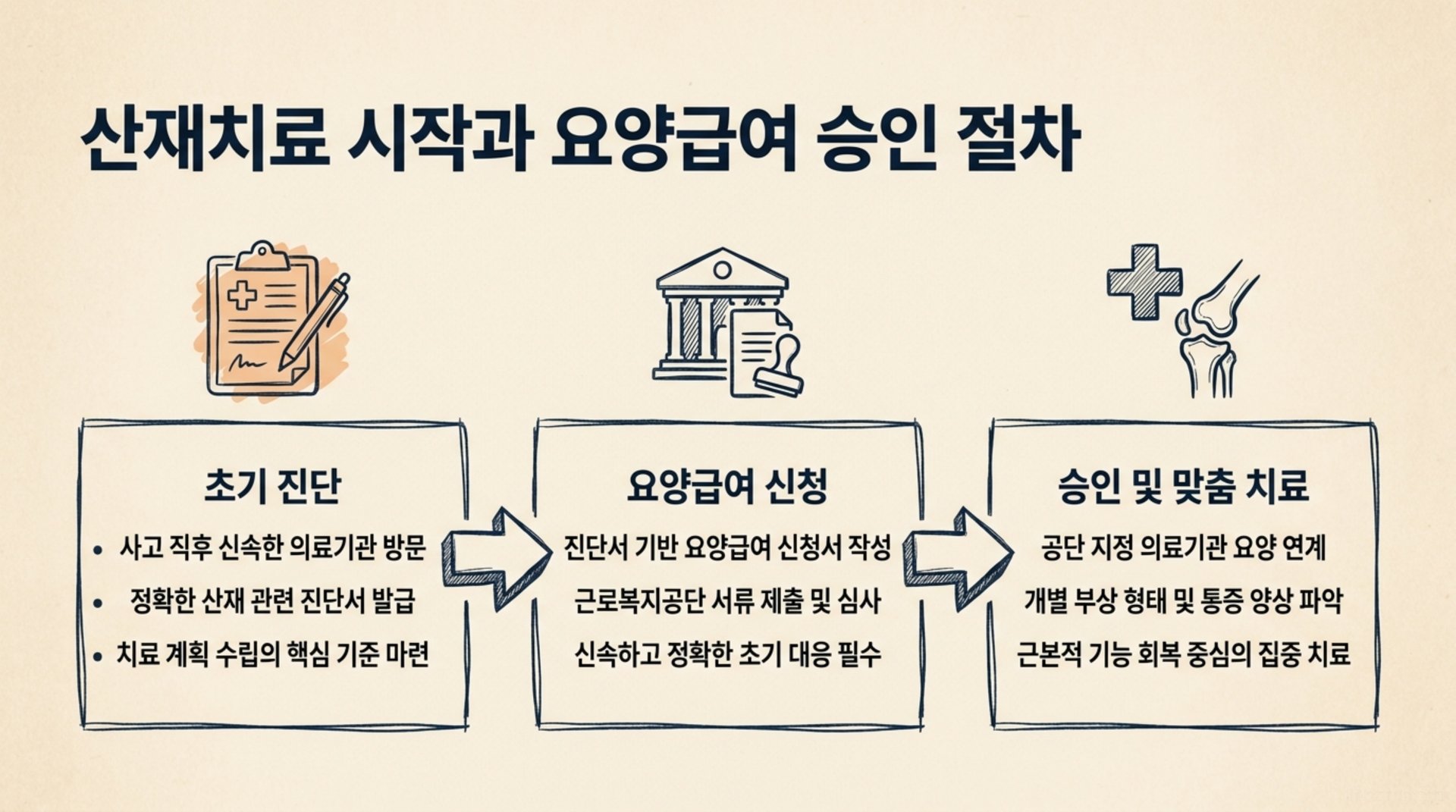 북가좌동 한의원 산재치료 시작과 요양급여 승인 절차 안내 이미지